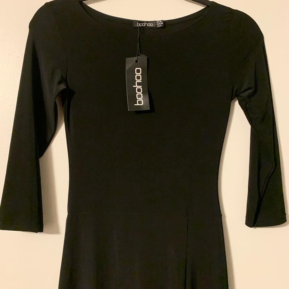 COPY - Boohoo Black 3/4 Sleeve Maxi Dress S NWT - Picture 2 of 4